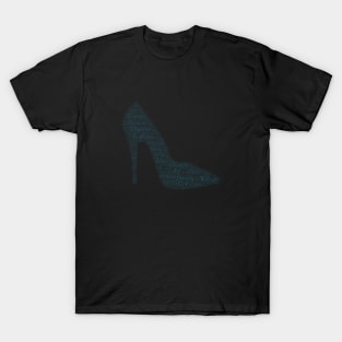 High Heel Shoe Silhouette Shape Text Word Cloud T-Shirt